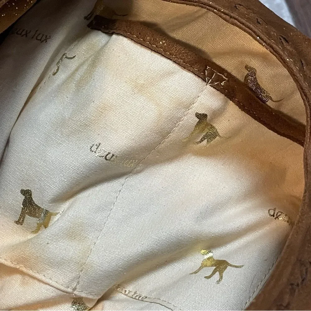 Deux Lux Oversized Shimmer Hobo Bag Camel Brown With Gold Flakes